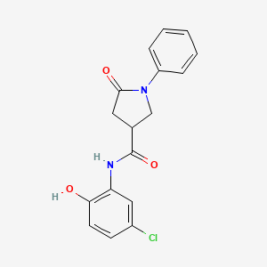 molecular formula C17H15ClN2O3 B2558980 N-(5-chloro-2-hydroxyphenyl)-5-oxo-1-phenylpyrrolidine-3-carboxamide CAS No. 361369-00-8