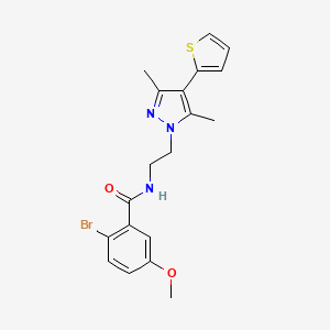 2-bromo-N-{2-[3,5-dimethyl-4-(thiophen-2-yl)-1H-pyrazol-1-yl]ethyl}-5-methoxybenzamide
