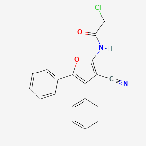 molecular formula C19H13ClN2O2 B2558988 2-chloro-N-(3-cyano-4,5-diphenylfuran-2-yl)acetamide CAS No. 72965-65-2