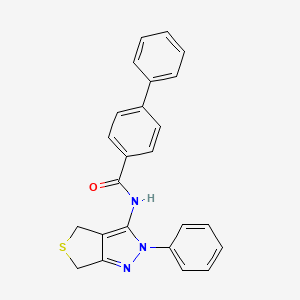 molecular formula C24H19N3OS B2558996 4-phenyl-N-(2-phenyl-4,6-dihydrothieno[3,4-c]pyrazol-3-yl)benzamide CAS No. 392254-37-4