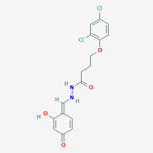 molecular formula C17H16Cl2N2O4 B255900 4-(2,4-dichlorophenoxy)-N'-[(E)-(2-hydroxy-4-oxocyclohexa-2,5-dien-1-ylidene)methyl]butanehydrazide 