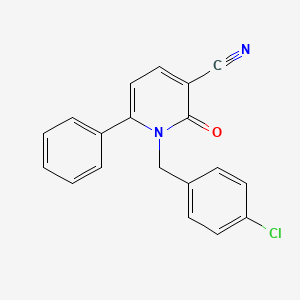 molecular formula C19H13ClN2O B2559006 1-(4-Chlorobenzyl)-2-oxo-6-phenyl-1,2-dihydro-3-pyridinecarbonitrile CAS No. 339108-97-3