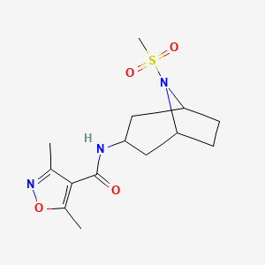 3,5-dimethyl-N-(8-(methylsulfonyl)-8-azabicyclo[3.2.1]octan-3-yl)isoxazole-4-carboxamide