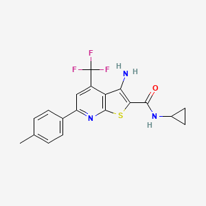 3-amino-N-cyclopropyl-6-(4-methylphenyl)-4-(trifluoromethyl)thieno[2,3-b]pyridine-2-carboxamide