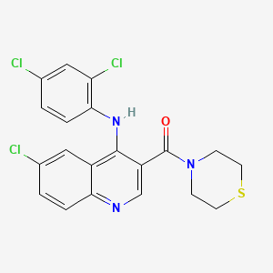 (6-Chloro-4-((2,4-dichlorophenyl)amino)quinolin-3-yl)(thiomorpholino)methanone