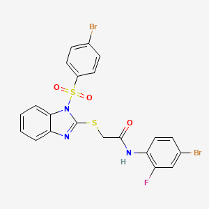 N-(4-bromo-2-fluorophenyl)-2-((1-((4-bromophenyl)sulfonyl)-1H-benzo[d]imidazol-2-yl)thio)acetamide