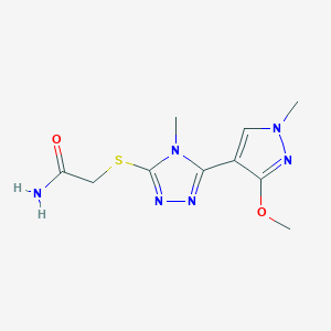 2-((5-(3-methoxy-1-methyl-1H-pyrazol-4-yl)-4-methyl-4H-1,2,4-triazol-3-yl)thio)acetamide