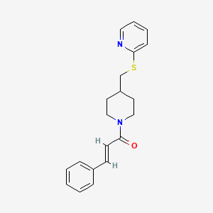 (E)-3-phenyl-1-(4-((pyridin-2-ylthio)methyl)piperidin-1-yl)prop-2-en-1-one