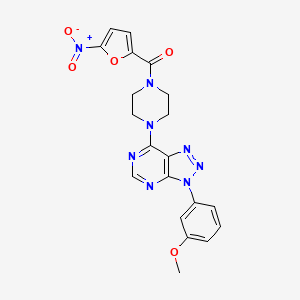 molecular formula C20H18N8O5 B2559057 (4-(3-(3-methoxyphenyl)-3H-[1,2,3]triazolo[4,5-d]pyrimidin-7-yl)piperazin-1-yl)(5-nitrofuran-2-yl)methanone CAS No. 941978-82-1