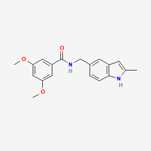 molecular formula C19H20N2O3 B2559059 3,5-dimethoxy-N-((2-methyl-1H-indol-5-yl)methyl)benzamide CAS No. 852136-33-5