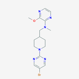 molecular formula C16H21BrN6O B2559062 N-[[1-(5-Bromopyrimidin-2-yl)piperidin-4-yl]methyl]-3-methoxy-N-methylpyrazin-2-amine CAS No. 2380169-14-0