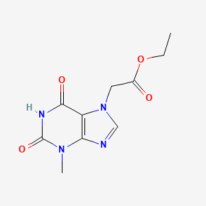 molecular formula C10H12N4O4 B2559069 ethyl 2-(3-methyl-2,6-dioxo-2,3-dihydro-1H-purin-7(6H)-yl)acetate CAS No. 102838-42-6