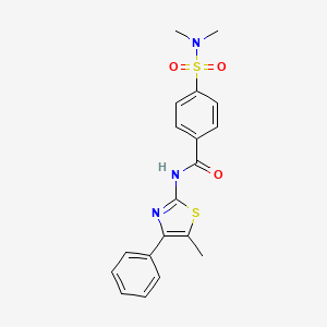 molecular formula C19H19N3O3S2 B2559073 4-(dimethylsulfamoyl)-N-(5-methyl-4-phenyl-1,3-thiazol-2-yl)benzamide CAS No. 312755-89-8