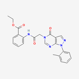 ethyl 2-(2-(4-oxo-1-(o-tolyl)-1H-pyrazolo[3,4-d]pyrimidin-5(4H)-yl)acetamido)benzoate