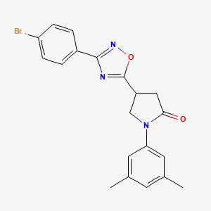 4-[3-(4-Bromophenyl)-1,2,4-oxadiazol-5-yl]-1-(3,5-dimethylphenyl)pyrrolidin-2-one