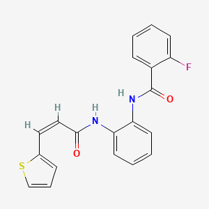 (Z)-2-fluoro-N-(2-(3-(thiophen-2-yl)acrylamido)phenyl)benzamide