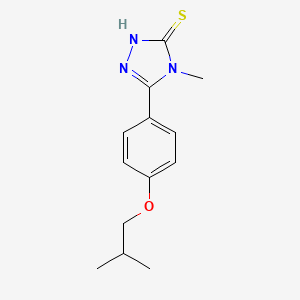 molecular formula C13H17N3OS B2559115 5-(4-isobutoxyphenyl)-4-methyl-4H-1,2,4-triazole-3-thiol CAS No. 725245-10-3