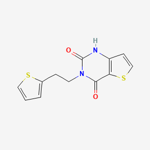 molecular formula C12H10N2O2S2 B2559116 3-[2-(thiophen-2-yl)ethyl]thieno[3,2-d]pyrimidine-2,4(1H,3H)-dione CAS No. 1255782-90-1
