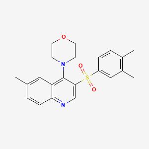molecular formula C22H24N2O3S B2559120 4-[3-(3,4-Dimethylphenyl)sulfonyl-6-methylquinolin-4-yl]morpholine CAS No. 872209-44-4