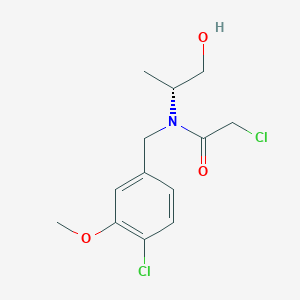 molecular formula C13H17Cl2NO3 B2559124 2-Chloro-N-[(4-chloro-3-methoxyphenyl)methyl]-N-[(2R)-1-hydroxypropan-2-yl]acetamide CAS No. 2411180-86-2