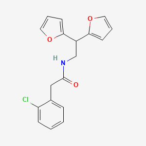 molecular formula C18H16ClNO3 B2559126 2-(2-chlorophenyl)-N-(2,2-di(furan-2-yl)ethyl)acetamide CAS No. 2191266-75-6