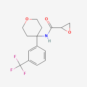 molecular formula C15H16F3NO3 B2559127 N-[4-[3-(Trifluoromethyl)phenyl]oxan-4-yl]oxirane-2-carboxamide CAS No. 2411220-67-0