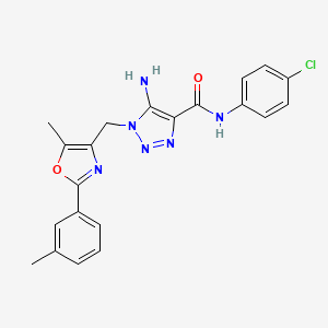 molecular formula C21H19ClN6O2 B2559130 5-amino-N-(4-chlorophenyl)-1-{[5-methyl-2-(3-methylphenyl)-1,3-oxazol-4-yl]methyl}-1H-1,2,3-triazole-4-carboxamide CAS No. 1113104-15-6
