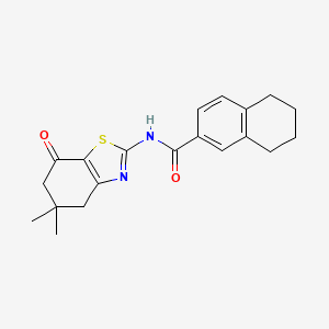 molecular formula C20H22N2O2S B2559134 N-(5,5-二甲基-7-氧代-4,5,6,7-四氢苯并[d]噻唑-2-基)-5,6,7,8-四氢萘-2-甲酰胺 CAS No. 681167-12-4