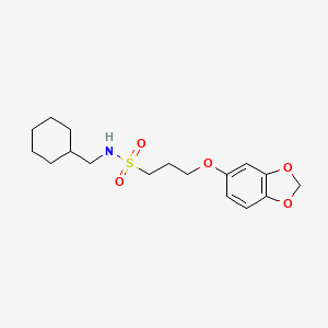 molecular formula C17H25NO5S B2559136 3-(苯并[d][1,3]二氧杂环-5-氧基)-N-(环己基甲基)丙烷-1-磺酰胺 CAS No. 946286-34-6