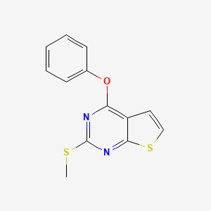 molecular formula C13H10N2OS2 B2559151 2-(Methylsulfanyl)-4-phenoxythieno[2,3-d]pyrimidine CAS No. 383146-99-4
