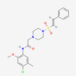 molecular formula C22H26ClN3O4S B2559160 N-(4-chloro-2-methoxy-5-methylphenyl)-2-[4-[(E)-2-phenylethenyl]sulfonylpiperazin-1-yl]acetamide CAS No. 1002272-34-5