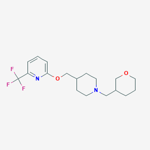 molecular formula C18H25F3N2O2 B2559162 2-({1-[(Oxan-3-yl)methyl]piperidin-4-yl}methoxy)-6-(trifluoromethyl)pyridine CAS No. 2201783-12-0