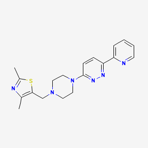 molecular formula C19H22N6S B2559164 2,4-Dimethyl-5-[[4-(6-pyridin-2-ylpyridazin-3-yl)piperazin-1-yl]methyl]-1,3-thiazole CAS No. 2380080-31-7