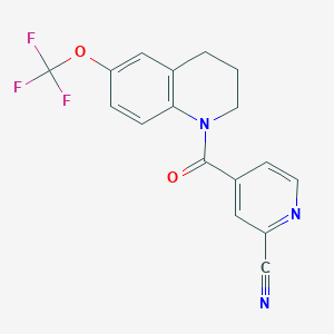 4-[6-(Trifluoromethoxy)-3,4-dihydro-2H-quinoline-1-carbonyl]pyridine-2-carbonitrile
