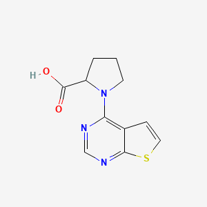 molecular formula C11H11N3O2S B2559168 1-{Thieno[2,3-d]pyrimidin-4-yl}pyrrolidine-2-carboxylic acid CAS No. 1028366-39-3