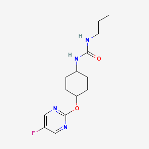molecular formula C14H21FN4O2 B2559169 1-((1r,4r)-4-((5-Fluoropyrimidin-2-yl)oxy)cyclohexyl)-3-propylurea CAS No. 2034204-63-0