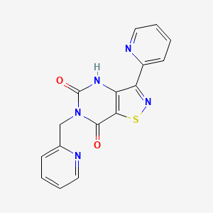 molecular formula C16H11N5O2S B2559171 3-(2-pyridyl)-6-(2-pyridylmethyl)isothiazolo[4,5-d]pyrimidine-5,7(4H,6H)-dione CAS No. 1251550-80-7