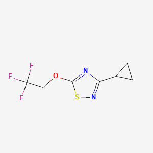 molecular formula C7H7F3N2OS B2559176 3-环丙基-5-(2,2,2-三氟乙氧基)-1,2,4-噻二唑 CAS No. 2201204-26-2