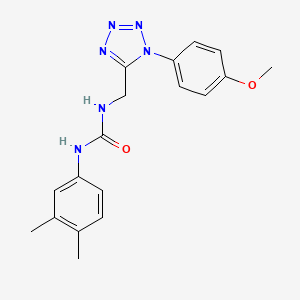 molecular formula C18H20N6O2 B2559178 1-(3,4-二甲苯基)-3-((1-(4-甲氧基苯基)-1H-四唑-5-基)甲基)脲 CAS No. 951547-23-2
