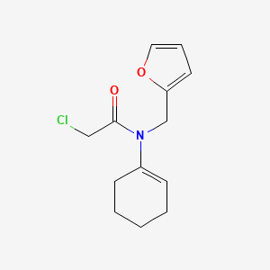 molecular formula C13H16ClNO2 B2559195 2-chloro-N-cyclohex-1-en-1-yl-N-(2-furylmethyl)acetamide CAS No. 69763-25-3