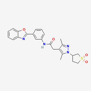 B2559214 N-(3-(benzo[d]oxazol-2-yl)phenyl)-2-(1-(1,1-dioxidotetrahydrothiophen-3-yl)-3,5-dimethyl-1H-pyrazol-4-yl)acetamide CAS No. 1235062-68-6