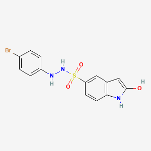 molecular formula C14H12BrN3O3S B2559218 N'-(4-Bromophenyl)-2-hydroxy-1H-indole-5-sulfonohydrazide CAS No. 2193067-63-7