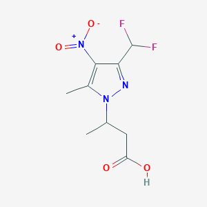 B2559219 3-[3-(Difluoromethyl)-5-methyl-4-nitropyrazol-1-yl]butanoic acid CAS No. 1946822-56-5