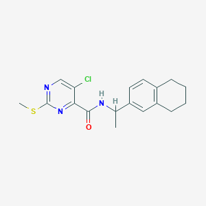 B2559223 5-chloro-2-(methylsulfanyl)-N-[1-(5,6,7,8-tetrahydronaphthalen-2-yl)ethyl]pyrimidine-4-carboxamide CAS No. 1099308-37-8