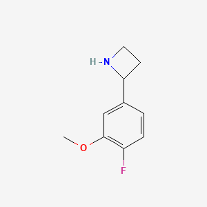 molecular formula C10H12FNO B2559227 2-(4-Fluoro-3-methoxyphenyl)azetidine CAS No. 1270542-34-1
