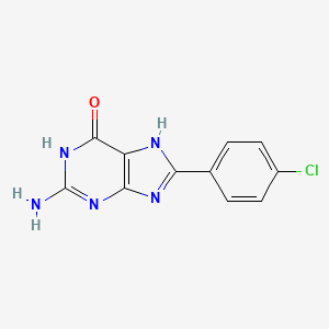 molecular formula C11H8ClN5O B2559236 2-Amino-8-(4-chlorophenyl)-1,7-dihydropurin-6-one CAS No. 857524-96-0