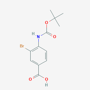 molecular formula C12H14BrNO4 B2559258 3-Bromo-4-((tert-butoxycarbonyl)amino)benzoic acid CAS No. 1343662-35-0