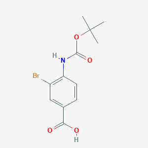 molecular formula C12H14BrNO4 B2559258 3-溴-4-((叔丁氧羰基)氨基)苯甲酸 CAS No. 1343662-35-0