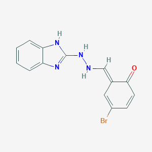 molecular formula C14H11BrN4O B255926 (6E)-6-[[2-(1H-benzimidazol-2-yl)hydrazinyl]methylidene]-4-bromocyclohexa-2,4-dien-1-one 