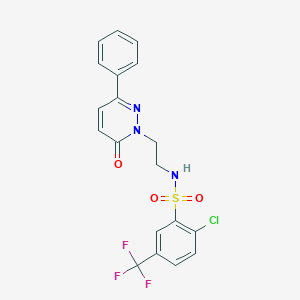 2-chloro-N-(2-(6-oxo-3-phenylpyridazin-1(6H)-yl)ethyl)-5-(trifluoromethyl)benzenesulfonamide